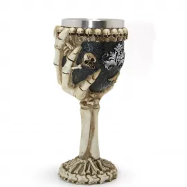 Korku Temalı İskelet Eli Tasarımlı Paslanmaz Çelik Kadeh | Gotik Dekoratif Bardak
