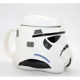 Star Wars Stormtrooper Kask Tasarımlı Kapaklı Porselen Kupa Bardak Koleksiyonluk Hediye
