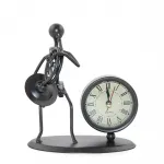 Vintage Metal Müzisyen Biblo Masa Saati | Sanatsal Dekoratif Ev Ofis Aksesuarı