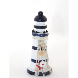 El Yapımı Ahşap Marin Deniz Feneri Biblo | Deniz Temalı Dekoratif Ev Ofis Objesi