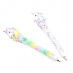 Büyüleyici Pastel Renk Unicorn Polyester Tükenmez Kalem - Şık ve Eğlenceli Yazım Deneyimi