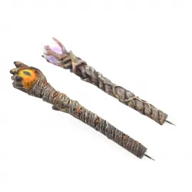 Fantastik Ejderha Gözü ve Büyücü Asası Temalı Polyester Tükenmez Kalem - Gotik Masa Dekorasyonu