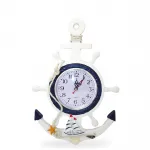 Deniz Temalı Ahşap Dümen Çapa Tasarımlı Duvar Saati – Ev ve Ofis Dekorasyonu İçin Marin Şıklık