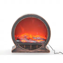 Vintage Tasarım Elektrikli LED Şömine Lamba Pilli ve Fişli Çalışma Gerçekçi Alev Görünümü