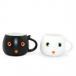 Şirin Porselen Kedi Tasarımlı Kupa Bardak | Sevimli Kedi Gözlü Kahve ve Çay Kupası