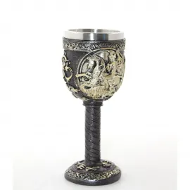 Şövalye Ejderha Temalı Gotik Paslanmaz Çelik Kadeh Kupa - Özel Koleksiyon