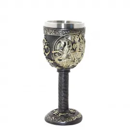 Şövalye Ejderha Temalı Gotik Paslanmaz Çelik Kadeh Kupa - Özel Koleksiyon