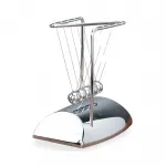 Modern Tasarım Parlak Metal Newton Beşiği Denge Balansı – Kinetik Masaüstü Bilim Objesi