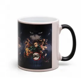 Demon Slayer Anime Karakterleri Renk Değiştiren Sihirli Porselen Kupa Bardak Özel Tasarım