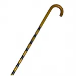 Konforlu Tutuşa Sahip Zarif El Yapımı Desenli Ahşap Baston - Şık ve Ergonomik Yürüyüş Desteği