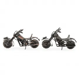 El Yapımı Metal Bilyeli Büyük Boy Motosiklet Biblo | Dekoratif Ev ve Ofis Figürü