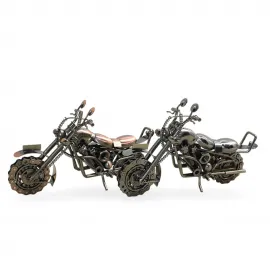 El Yapımı Metal Bilyeli Motor Biblo | Büyük Boy Otantik Dekoratif Figür Obje