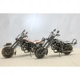 El Yapımı Metal Bilyeli Motor Biblo | Büyük Boy Otantik Dekoratif Figür Obje