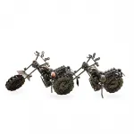 El Yapımı Metal Zincir ve Bilye Detaylı Orta Boy Motosiklet Biblo Figürü Ev ve Ofis Dekorasyonu