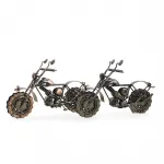 Nostaljik Tasarım Metal Zincir ve Bilye Detaylı Motor Figürü | El Yapımı Ofis Ev Dekor Biblosu