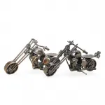 El Yapımı Küçük Boy Metal Bilyeli Chopper Motor Biblosu - Şık Masa Üstü Dekoratif Figür