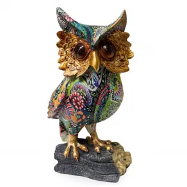 Özel Tasarım Rengarenk Paisley Desenli Modern Polyester Baykuş Biblo Ev Dekorasyonu Objesi