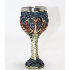 3D Ejderha Kabartmalı Gotik Paslanmaz Çelik Kadeh Bardak | Fantastik Tema