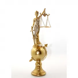 Polyester Adalet Hanımı Biblosu Dünya Küresi Üzerinde - Hukuk Bürosu ve Ev Dekoru İçin Benzersiz Tasarım