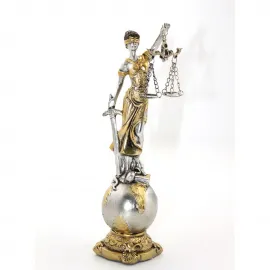 Dekoratif Polyester Adalet Biblosu – Hukuk ve Adaletin Şık Temsilcisi Masa Figürü