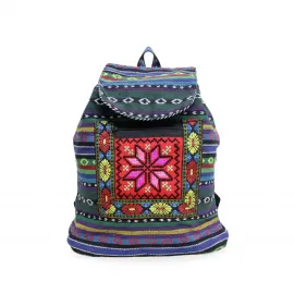 Otantik Kilim Desenli El Dokuma Etnik Sırt Çantası | Şık ve Renkli Günlük Kullanım