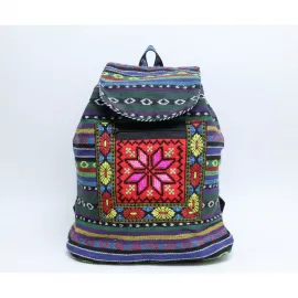 Otantik Kilim Desenli El Dokuma Etnik Sırt Çantası | Şık ve Renkli Günlük Kullanım