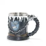Game of Thrones Stark Winter Coming Paslanmaz Çelik Ejderha Saplı Kupa Bardak