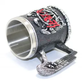 Slayer Müzik Grubu Paslanmaz Çelik Kupa Bardak | Gotik Heavy Metal Temalı Bira Bardağı