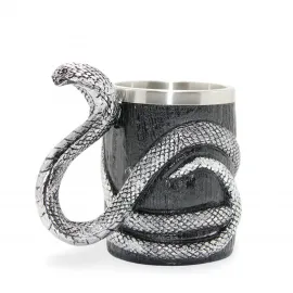 Eşsiz Gotik Gümüş Yılan Detaylı Paslanmaz Çelik Kupa Bardak: Cesur ve Estetik Tasarım