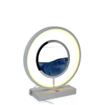 Modern LED Işıklı Hareketli Kum Sanatı Masa Lambası | Dinamik Mavi Kum Manzaralı Dekoratif Biblo