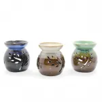 Modern Dekoratif Yaprak Desenli Seramik Buhurdanlık | Esansiyel Yağ & Tealight İçin Şık Koku Lambası