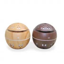 Şık Ahşap Desenli LED Işıklı Ultrasonik Hava Nemlendirici Oda Kokusu Difüzörü USB Bağlantılı