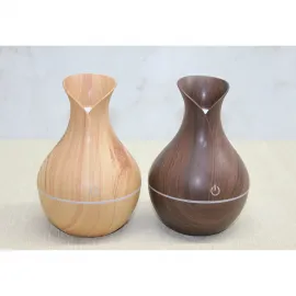 Şık Ahşap Desenli LED Işıklı USB Aromaterapi Buhurdanlık Difüzörü 14 cm