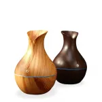 Şık Ahşap Desenli LED Işıklı USB Aromaterapi Buhurdanlık Difüzörü 14 cm