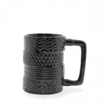 Siyah Kabartmalı Dokulu Modern Tasarım Porselen Kupa Bardak | Estetik ve Kullanışlı