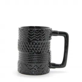 Siyah Kabartmalı Dokulu Modern Tasarım Porselen Kupa Bardak | Estetik ve Kullanışlı