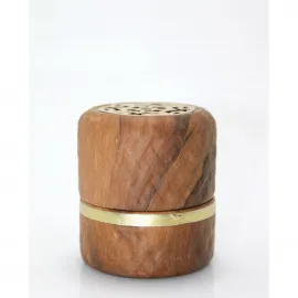 Doğal Ahşap & Pirinç Desenli Dekoratif Tütsülük Ev ve Ofis Ambiyansı İçin