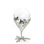 Zarif Ağaç Dalı Ayaklı Şeffaf Dekoratif Kristal Küre | Modern Ev Ofis Hediye