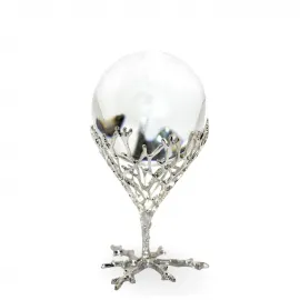 Zarif Ağaç Dalı Ayaklı Şeffaf Dekoratif Kristal Küre | Modern Ev Ofis Hediye