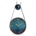 Modern Geyikli Metal Duvar Saati | Şık Dekoratif Büyük Saat | Altın Boynuzlu Tasarım