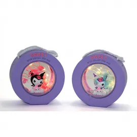 Sevimli Kuromi Temalı Dekoratif Masa Lambası: Pille Çalışan LED Işıklı Şık Biblo Obje