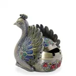 Antik Bronz Görünümlü Tavuskuşu Figürlü Metal Küllük – Dekoratif Ev ve Ofis Objesi