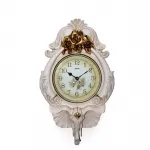 Zarif Lüks Fil Figürlü Altın Güllü Duvara Asmalı Vintage Dekoratif Duvar Saati