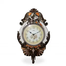 Lüks Filli Dekoratif Duvar Saati | Antik Bronz ve Gül Motifli Büyük Boy Duvar Saati