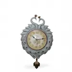 Şık Çift Tavuskuşu Motifli Duvar Saati – Birinci Sınıf Polyester Ev ve Ofis Dekorasyonu