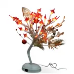 Kırmızı Çin Düğümü Motifli LED Işıklı Dekoratif Şans Ağacı Biblo 45 cm Ev Dekoru