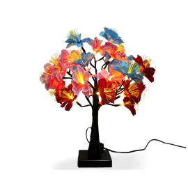 Dekoratif Işıklı Fiber Optik Renkli Çiçek Ağacı Lamba | Ev ve Ofis Ambiyans Aydınlatması