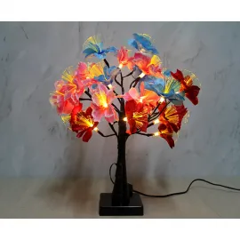 Dekoratif Işıklı Fiber Optik Renkli Çiçek Ağacı Lamba | Ev ve Ofis Ambiyans Aydınlatması