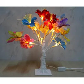 Büyüleyici Renk Geçişli Işıklı Yapay Ağaç: Fiber Optik Ledli Dekoratif Çiçek Lambası