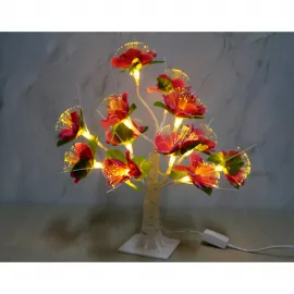 Göz Kamaştıran LED Işıklı Yapay Çiçek Ağacı, Romantik Fiber Optik Aydınlatma Masa Lambası Ev Dekorasyonu